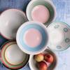Porcelana de grés louça de mesa pintada à mão 7-8,25 polegadas tigela de fundo reverso tigela de sopa tigela de arroz redonda comércio exterior exportação cerâmica criativa prato de sopa