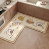 Tapete de Piso Quadrado Liso Cor Sólida Especial para Cozinha Lama de Diatomáceas Antiderrapante Absorvente de Água Secagem Rápida Tapete Decorativo para Porta de Banheiro