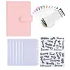Bolsa con cremallera macaron A6 en stock, presupuesto en efectivo, carpeta de tarjetas, planificador, cuaderno, bloc de notas
