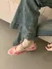 Zapatos Mary Jane de Malla con Rosa Estilo Chino Suaves Tallas Grandes 2026 Primavera/Verano Zapatos Planos de Red Estilo Hada con Lazo