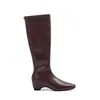 Botines de cuero para mujer con tacón oculto, estilo coreano versátil, tacón de bloque elegante, punta cuadrada, ajuste ceñido, caña corta, adecuados para mujeres menudas, botas estilo Martin