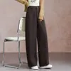 Pantalones casuales de talle alto y pierna curva para mujer, nueva colección otoño 2026, hechos de algodón Tencel, adelgazantes, de corte holgado y diseñados para cubrir las caderas, con un corte de pierna ancha en forma de banana