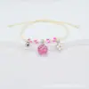 Ventas Directas de Fábrica Encaje de Flor Real Flor de Encaje Pulsera de Estudiante Cuentas de Cerámica Jingdezhen Cuerda para la Mano Fresca Dulce para Mujeres Niños