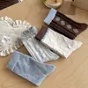 Meias versáteis estilo slouch com blocos de cor retrô, estampa floral e renda de diamante para outono e inverno para mulheres, meias de algodão sem costura no meio da panturrilha para mulheres
