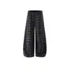 Pantalones a cuadros de estilo relajado para hombres y mujeres, pantalones casuales de verano con cordón, pantalones casuales vintage retro americano