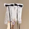 Estilo Ballet Lazo Niña Encaje Cinta Accesorios para el Cabello Versátil Pinza para Cola de Caballo Parte Posterior de la Cabeza Pinza Decorativa de Pico de Pato Tocado