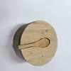 Pote de Sal de Bambu Mais Vendido na Amazon Transfronteiriço Garrafa de Condimento para Cozinha Suprimentos de Cozinha Caixa Redonda de Condimento de Bambu