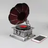 Tocadiscos de Vinilo Adornos Nórdicos de Lujo Ligero Modelo Retro Gramófono Gabinete de Vino Cafetería Decoraciones para Ventanas del Hogar