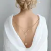 Cadena de Espalda con Borlas de Doble Capa para Nuevo Producto Transfronterizo Moda Europea y Americana Collar con Colgante de Perla para Novia Boda