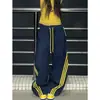Pantalones Anchos de Pierna Recta Curvados Talla Grande 150 kg Estilo Americano con Tres Rayas para Mujer, Pantalones Delgados Limpios Flt Street Dance Primavera/Verano 2026