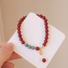 Pulseira de Ágata Natural Vermelho Sul Jade Azul Água Calcedônia Pulseira de Contas Estilo Chinês Novo Pulseira Joker de Contas Atacado