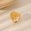 Yiwu Pequeños Productos Estilo Simple Joyería Personalizada de Moda Acero Inoxidable Chapado en Oro de 18K Anillo Nicho Joyería de Alta Gama