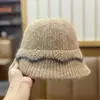 Gorro de Punto para Mujer, Nuevo Moda Otoño e Invierno Sombrero de Pescador, Sombrero Cubo Versátil para Adelgazar la Cara, Sombrero Cálido Retro