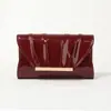Bolso de Mano de Satén Fruncido de Cuero Estilo Europeo y Americano, Bolso Cruzado de Cuero para Mujer, Bolso de Mano de Satén, Bolso de Novia para Fiesta de Bodas