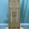 Brincos Mongóis femininos estilo étnico brincos de franja longa elementos mongóis joias de imitação de prata atacado