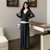 Conjunto de Maternidad Otoño/Invierno 2026: Conjunto de Dos Piezas con Sudadera Sencilla y Falda Ancha Elegante para Maternidad