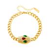 Pulsera Serpiente Ojos Verdes Rojos 2024 para Mujer, Exquisita Joyería Ajustable con Microincrustaciones de Circonita, Accesorios de Moda al por Mayor del Año de la Serpiente