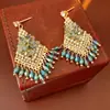 Pendientes Vintage de Hilo de Plata con Borlas Pendientes Bohemios Pendientes de Estilo Étnico Retro con Sentido de Diseño de Nicho
