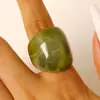 Anel novo em resina estilo vintage, design de luxo leve, anel feminino com toque de alta qualidade, acessório estilo ins, anel degradê