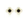 Pendientes de Filigrana Retro Francesa de Aguja de Plata con Flor Dorada Hueca Pendientes Antiguos Vintage de Palacio de Temperamento de Alto Grado Mujer