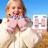 Luvas de Escrita com Meio Dedo Exposto para Crianças, Meninos e Meninas, Luvas de Inverno e Outono com Tampa Flip-Top, Anticongelantes, Tricotadas, Quentes, Forradas com Fleece, Design de Desenho Animado, Idades 3-6