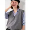 Nuevo Chaleco de Punto con Cuello en V 2021 para Mujer, Chaleco Exterior sin Mangas, Chaleco Cálido de Otoño e Invierno con Temperamento para Combinar