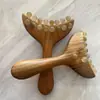 Raspador Facial Verde de Sándalo en Forma de Media Luna, Masajeador Meridian de Madera Maciza para Masaje de Senos y Axilas, Cuidado Facial, Masajeador Meridian de Cintura y Piernas