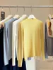 Nuevo Top Básico para Mujer Otoño/Invierno de Cuello Alto de Cachemira Sintética de Manga Larga Suave y Amigable con la Piel para Usar en Capas