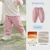 [Nuevos 2 artículos 15% de descuento] Pantalones deportivos de forro polar jellybaby para niñas, pantalones de puño para niños, pantalones cálidos para bebé niña