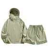 Nova jaqueta de pele para uso externo de verão para homens e mulheres, conjunto de duas peças, leve e respirável, roupa com proteção solar UPF50, conjunto para casais