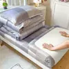 Conjunto de cama de três peças para estudantes em algodão, capa de edredom de algodão puro para cama de beliche de dormitório, conjunto de seis peças com colchão e enchimento de edredom respiráveis