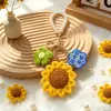 Colgante de Cheongsam Tejido, Colgante de Bolso Hecho a Mano Puro, Llavero con Diseño de Bandera, Llavero con Colgante de Girasol