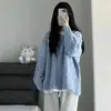 Tricô Grossinho Gola V Torcido Estilo Coreano para Mulheres no Outono e Inverno Peça Externa Solta Design Estilo Preguiçoso Top de Tricô Quente