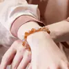 Pulseira de Cristal Amarelo Leite com Pingente de Torre para Mulheres, Novo Estilo Chinês, Joia de Pulseira com Design Fresco e de Nicho de Alta Qualidade, Presente para Namorada