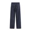 81000-24 principios de primavera nuevo estilo europeo y americano retro simple básico productos genuinos borde rojo jeans rectos de oreja roja
