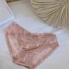 Ropa interior de encaje Pure Desire &amp; Simple para mujer, transpirable, de cintura baja, de algodón puro, con entrepierna cruzada, translúcida, divertida para niña.