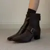 Temperamento Elegante 2026 Novo Estilo Tendência Emagrecedor Moda Versátil para o Dia a Dia Botas Skinny para Mulheres Zíper Traseiro Botas Curtas Botas da Moda