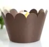 Forma de muffin estilo europeu para assar bolo de onda grande, copo de papel com filme glitter, borda prateada, copo de papel oco, atacado