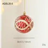 Bola Brillante Roja de Gama Alta de 8 cm Polvo Pegajoso Polvo Dorado Bola Galvanizada Decoración de Árbol de Navidad Colgante Decoración Colgante Bola Colgante