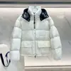 Versión Correcta m Home 23Ss Chaqueta de Plumas Corta de Tela de Nylon Barnizado para Hombres y Mujeres con Capucha Desmontable