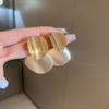Pendientes Ovalados Escarchados Exagerados Europeos y Americanos para Mujer, Pendientes Personalizados de Metal Dibujado de Nicho, Nueva Moda 2024