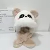 Bufanda de Invierno Nueva para Niños con Gorro Integrado Cálido, Cortavientos y Protección para Orejas para Niños y Niñas, Lindo Gorro Grueso de Felpa con Forro de Lana