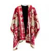 Novedad Otoño e Invierno Calentador de Cuello de Cachemira Sintética Bufanda Gruesa Extendida Pañuelo para la Cabeza Minoría Étnica Chal Versátil Ropa de Abrigo para Mujer