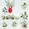 Decorações de Natal Personalizadas de Fábrica Flores de Natal Artesanato Galhos de Pinheiro Pinhas Palitos Enfeites de Natal Buquês