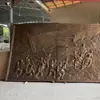 Plástico reforzado con fibra de vidrio imitación cobre relieve guerrero revolucionario cultura de campus pared figura histórica evento relieve jardín paisaje escultura