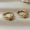 Pendientes Exquisitos de Corazón Nudo Pequeño Luochen Simples Elegantes Moda Nicho Versátiles Hebillas de Oreja para Mujer
