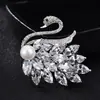 Broche de Cisne de Circonita de Cristal de Lujo Moda para Mujer Corsage de Gama Alta Pin para Traje Accesorios para Abrigo Hebilla para Chal Regalo