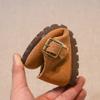 Zapatos de Mujer Vintage de una Sola Capa Punta Redonda Zapatos de Leche Novedad Primavera y Otoño 2025 Comodín Zapatos Pequeños de Cuero Zapatos de Frijol Suave para Bebé