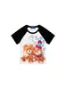 Camiseta de Manga Curta com Estampa de Urso Color-Blocked Estilo Retrô Americano para Mulheres Verão 2026 Nova Malha Slim Fit