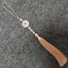 Novo produto de Guanshanyue: pingente de paz de jade branco com borlas, franjas de pérolas, joias de estilo antigo e borlas de seda